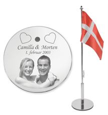 Bordflag graveret med foto, navne & dato - Memozz