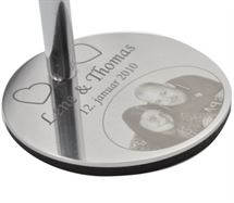 Bordflag graveret med foto, navne & dato - Memozz