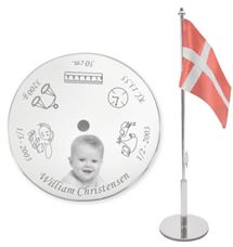 Navngivningsflag graveret med foto og data - Memozz