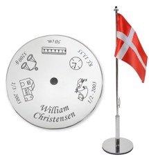 Dåbsflag graveret med navn og data - Memozz