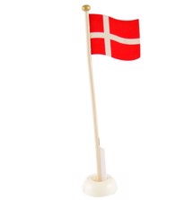 Fødselsdags flag i træ 30 cm, Dansk - Magni