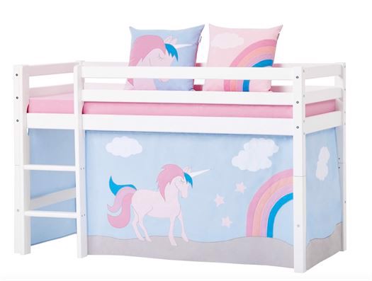 Forhæng, Unicorn til halvhøj seng 90x200 cm - Hoppekids thumbnail