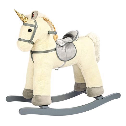 Gyngehest, Unicorn hvid - Bino Toys thumbnail