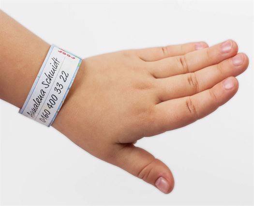 Armbånd med telefon nummer og navn