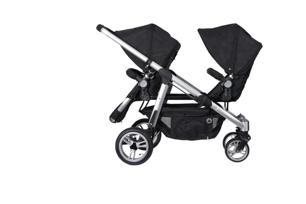 2 Combi Duo klapvogn inkl. regnslag sort - ideelle vogn til familier med tvillinger eller små børn