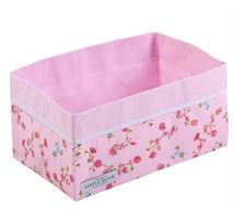 Opbevaringskurv, Pink blomster - Little Dutch