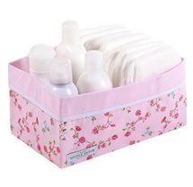 Opbevaringskurv, Pink blomster - Little Dutch