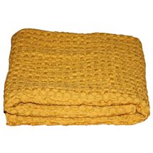 Plaid, vaflet tæppe 75x100 cm, curry - Nørgaard Madsen