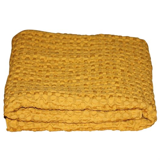 Plaid, vaflet tæppe 75x100 cm, curry - Nørgaard Madsen