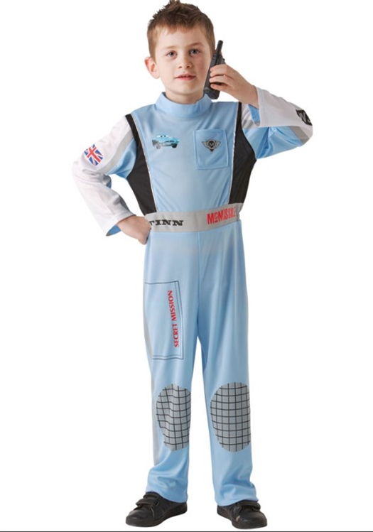 🚗 Disney Pixar™ Cars 2 – Finn McMissile Kostume til Børn 🕶️ 5-6 år