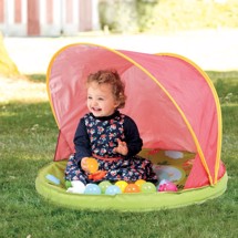 Skyggetelt med anti UV, baby pool og bolde - Ludi