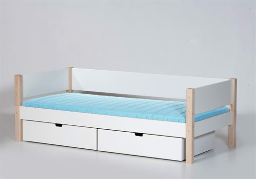 Seng med sengehest og sengeskuffer, Sif 160 cm Snow white hvid - Manis-h thumbnail