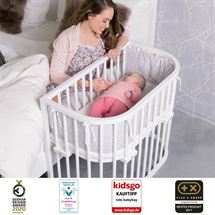 Bedside Crib Boxspring Comfort, Grå - Babybay