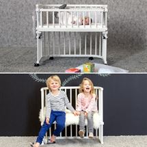 Bedside Crib Boxspring Comfort, Grå - Babybay