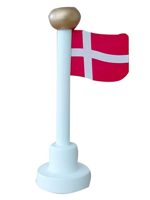Fødselsdags flag i træ 11 cm, Dansk - Magni