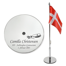 Studenterflag graveret med foto og data - Memozz