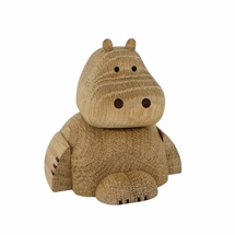 Træfigur Flodhest 8 cm MED NAVN & DATO