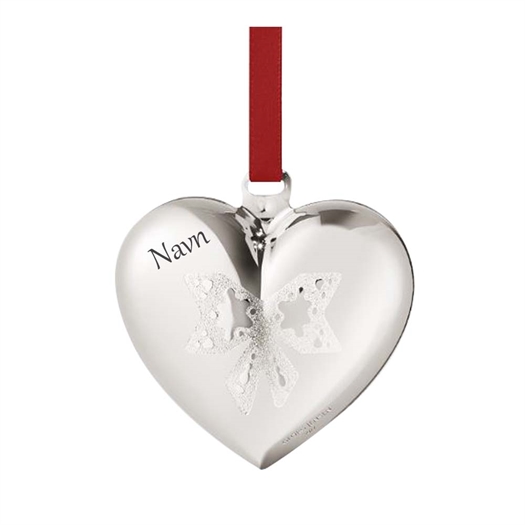 Georg Jensen julehjerte 2022 i palladium med graveret navn
