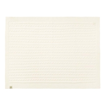 Organisk kabelstrikket babyplaid 75 x 100 cm - Offwhite