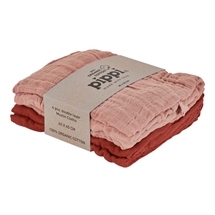 Pippi ØKO Muslin stofbleer - Misty Rose - 4 pak