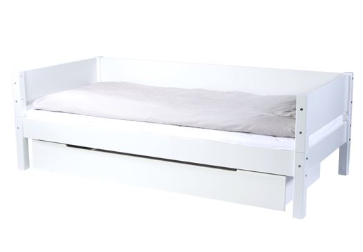 Seng med sengehest og stor sengeskuffe, Rex 200 cm Snow white hvid - Manis-h thumbnail