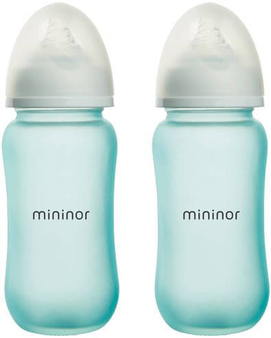 kerne Risikabel tørst Sutteflaske i brudsikker glas 2 pak, 6m+ - Mininor specielt designet til  mor og barn