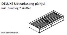 Skitse Udtræksseng DELUXE med skuffer - 90x190 cm